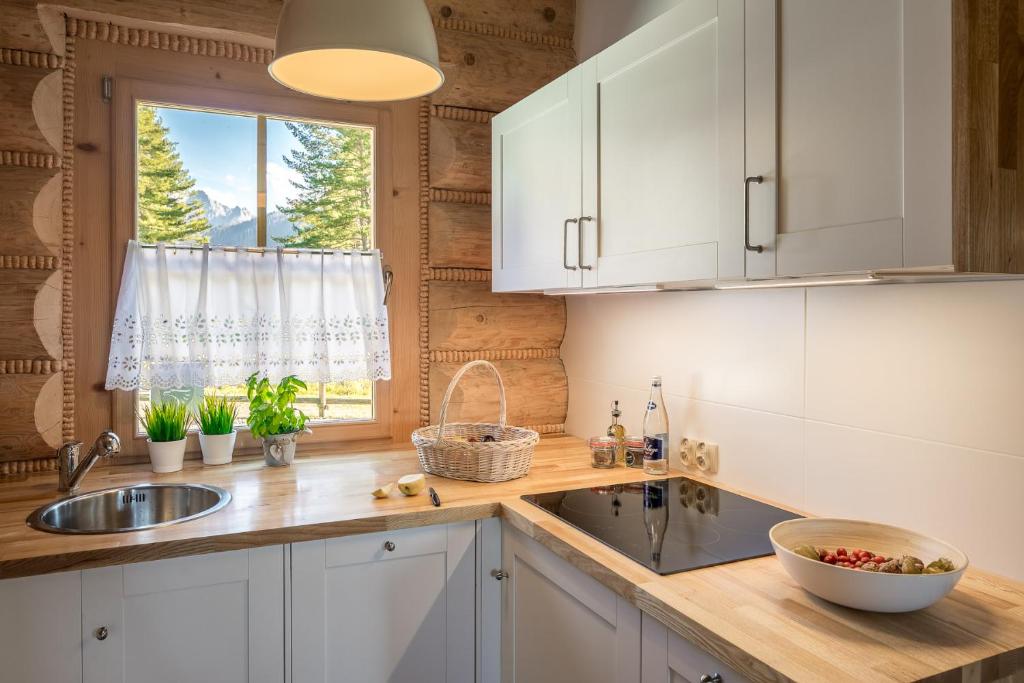 Kuchyň nebo kuchyňský kout v ubytování Nydala Rustic