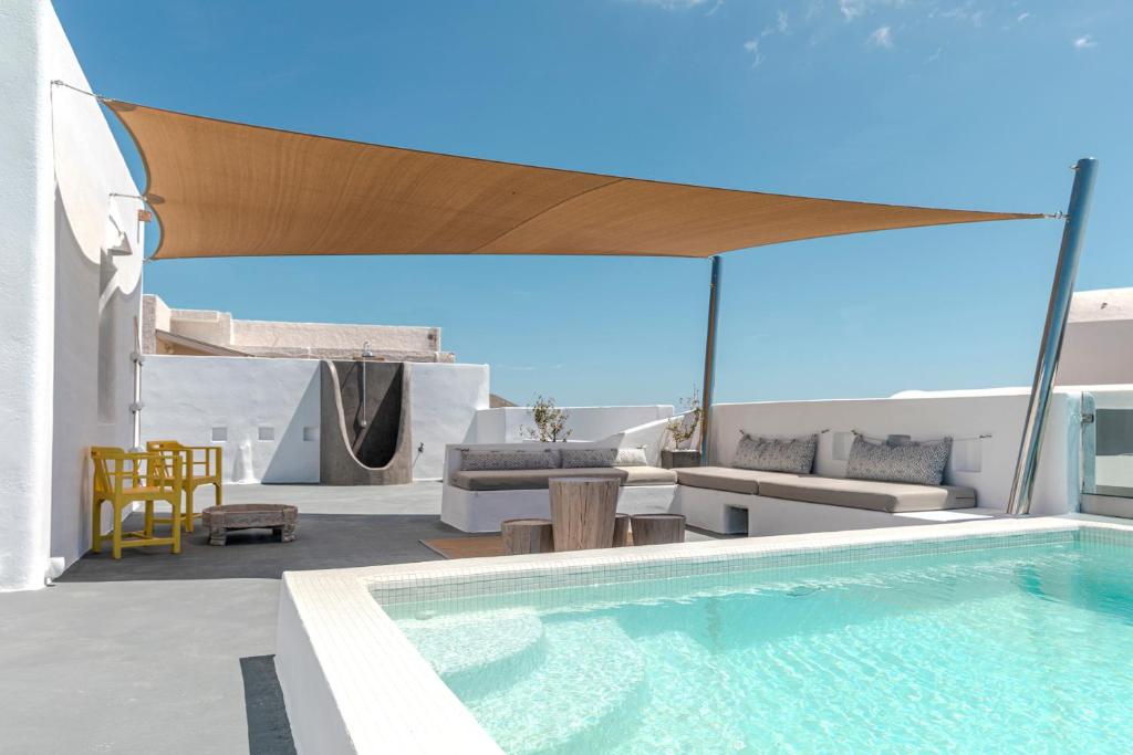 Bazén v ubytování Grand View - Megalochori Santorini nebo v jeho okolí
