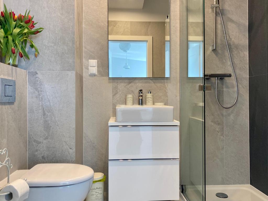 Kúpeľňa v ubytovaní Apartament Krzysztofa Bochusa