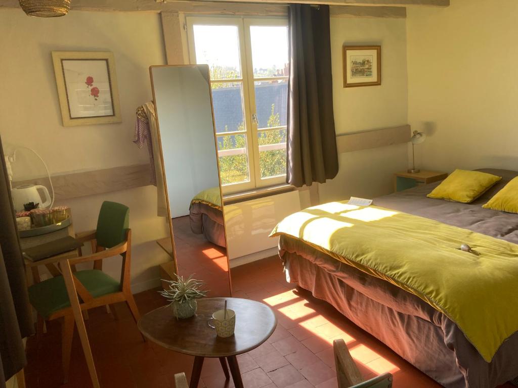 Postel nebo postele na pokoji v ubytování Chambres chez l'habitant Capucine
