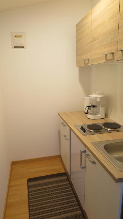 Kuchyň nebo kuchyňský kout v ubytování Gästehaus Andreas Kroiss