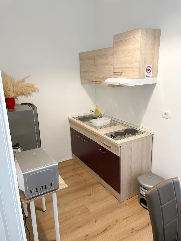 Kuchyň nebo kuchyňský kout v ubytování Sea star apartments