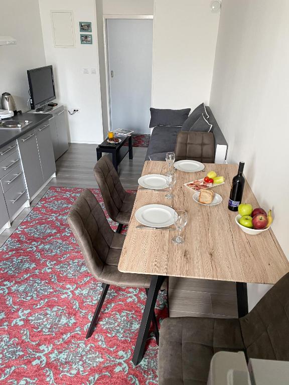 Kuchyň nebo kuchyňský kout v ubytování Sea star apartments