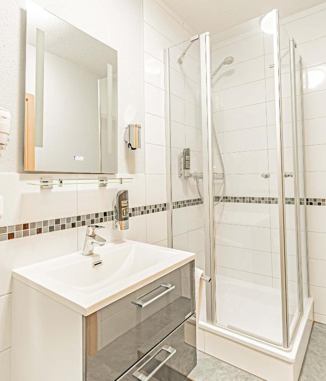 Koupelna v ubytování Hotel Tannenblick
