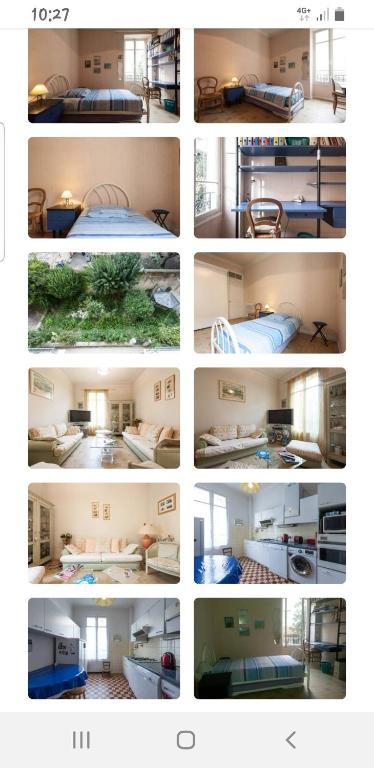 un collage de différentes photos d'une chambre dans l'établissement Chambre chez particulier centre ville - Nice, à Nice