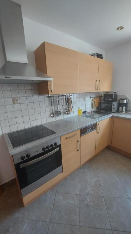 Kuchyň nebo kuchyňský kout v ubytování Adlerblick