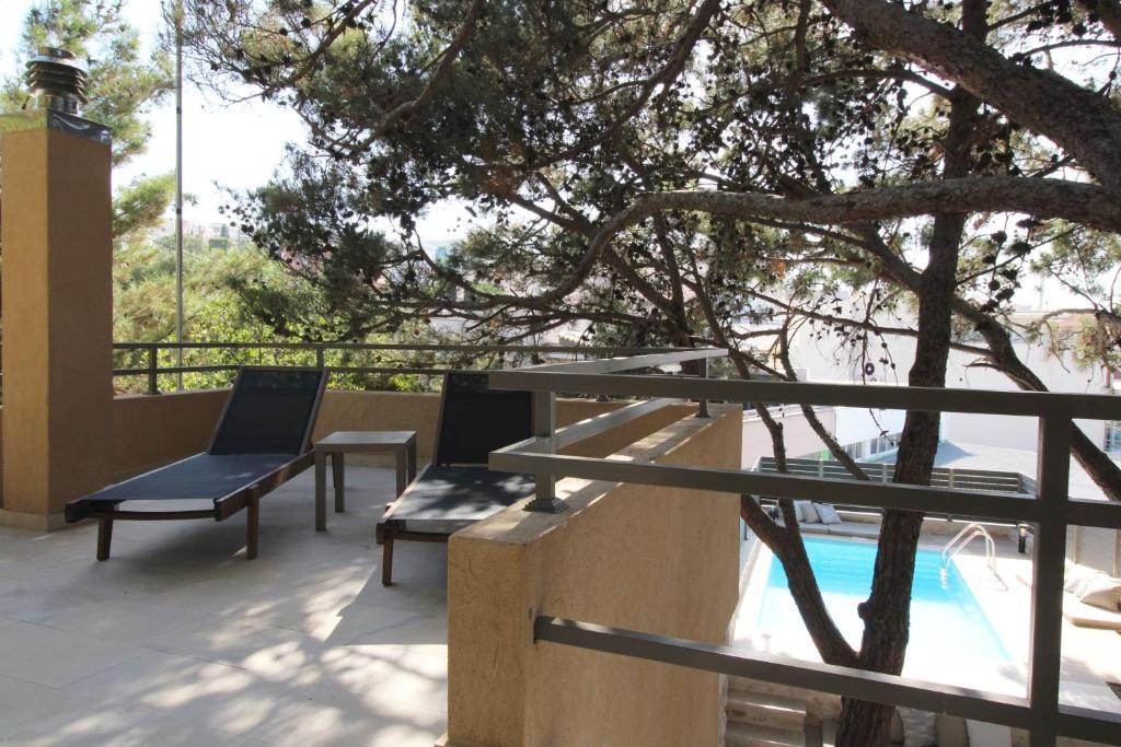 Balkón nebo terasa v ubytování Villa Pefka, By Hellocrete