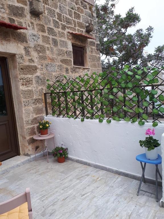 A balcony or terrace at Traditional Stone house