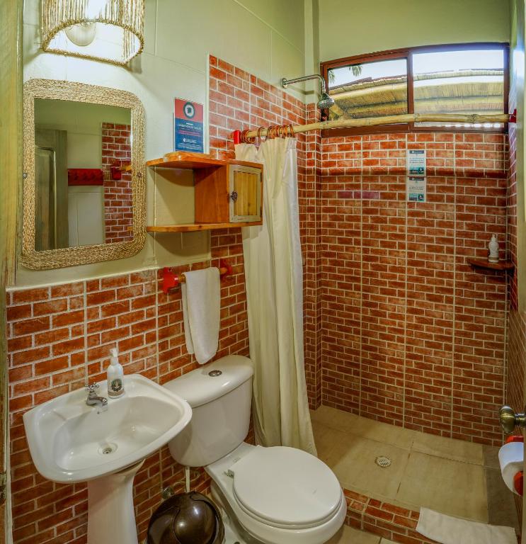 Koupelna v ubytování Hotel Kundalini