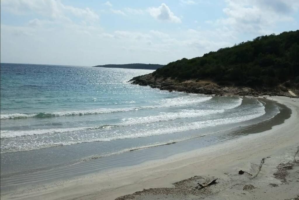 a beach with waves coming in from the ocean at Getaway house Gundula in Podstražje