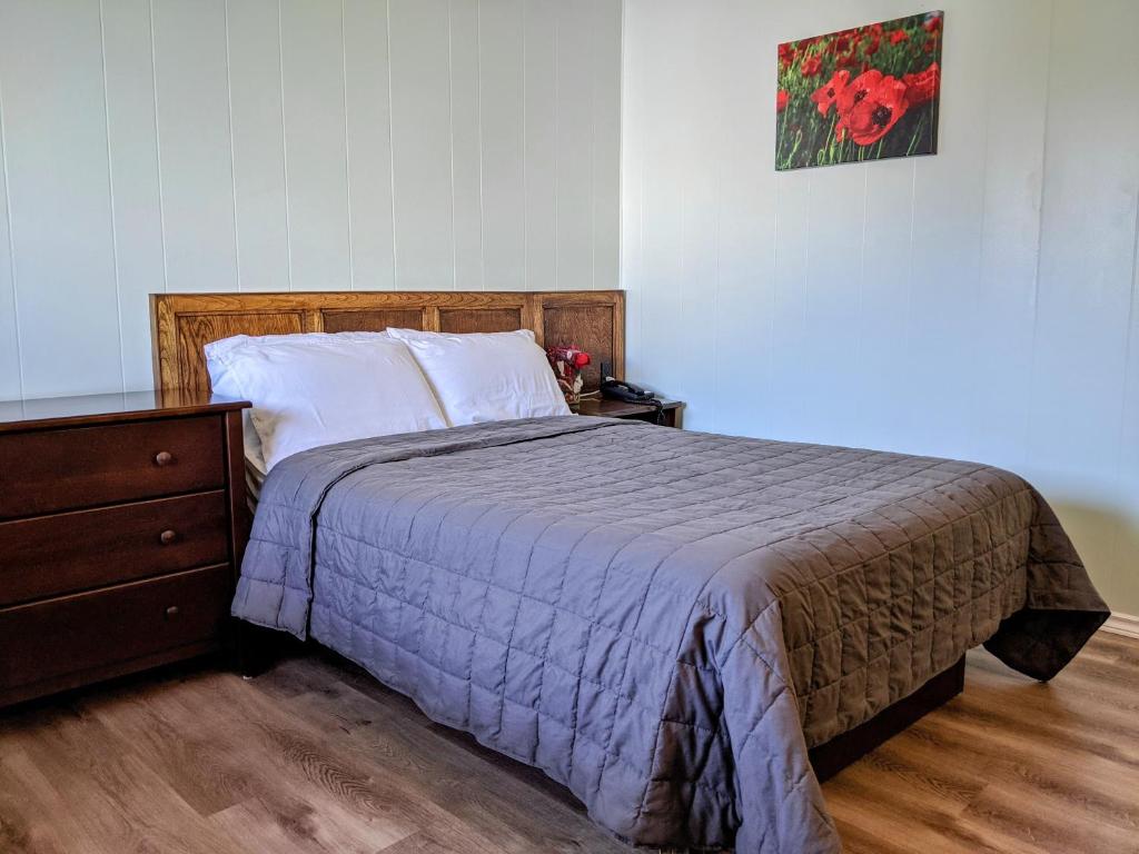 Postel nebo postele na pokoji v ubytování Jacques Cartier Motel
