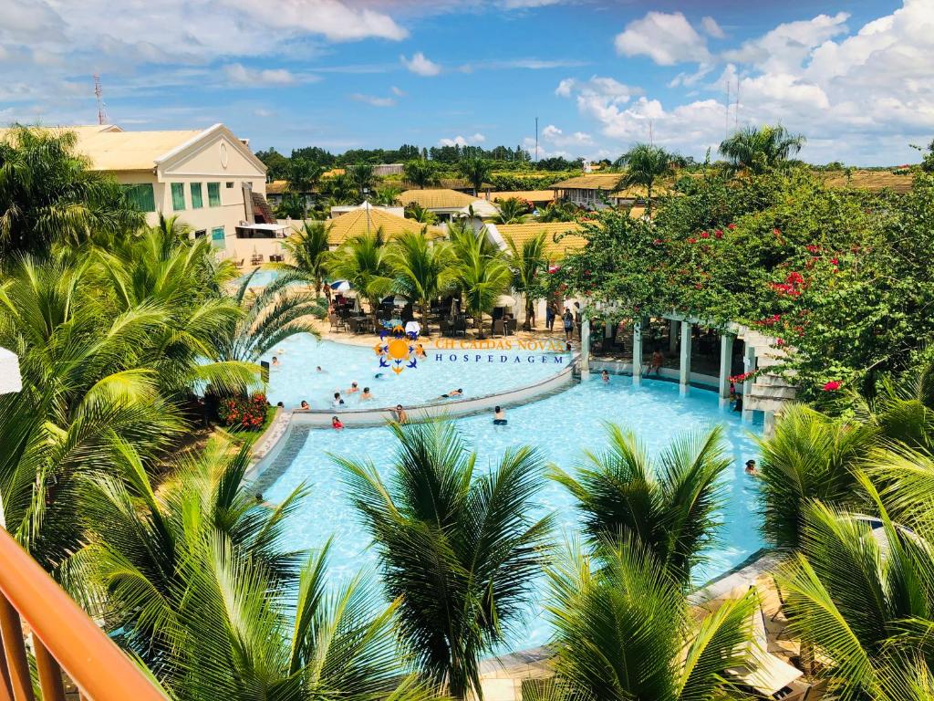  Hotel Lacqua di Roma com Parque Aquático Flat com Cozinha e Cama na Sala CH Caldas Novas Hospedagem