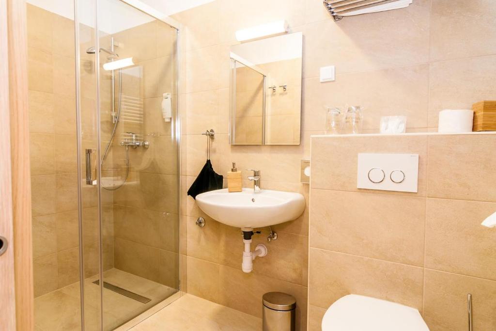 Koupelna v ubytování Via Domus