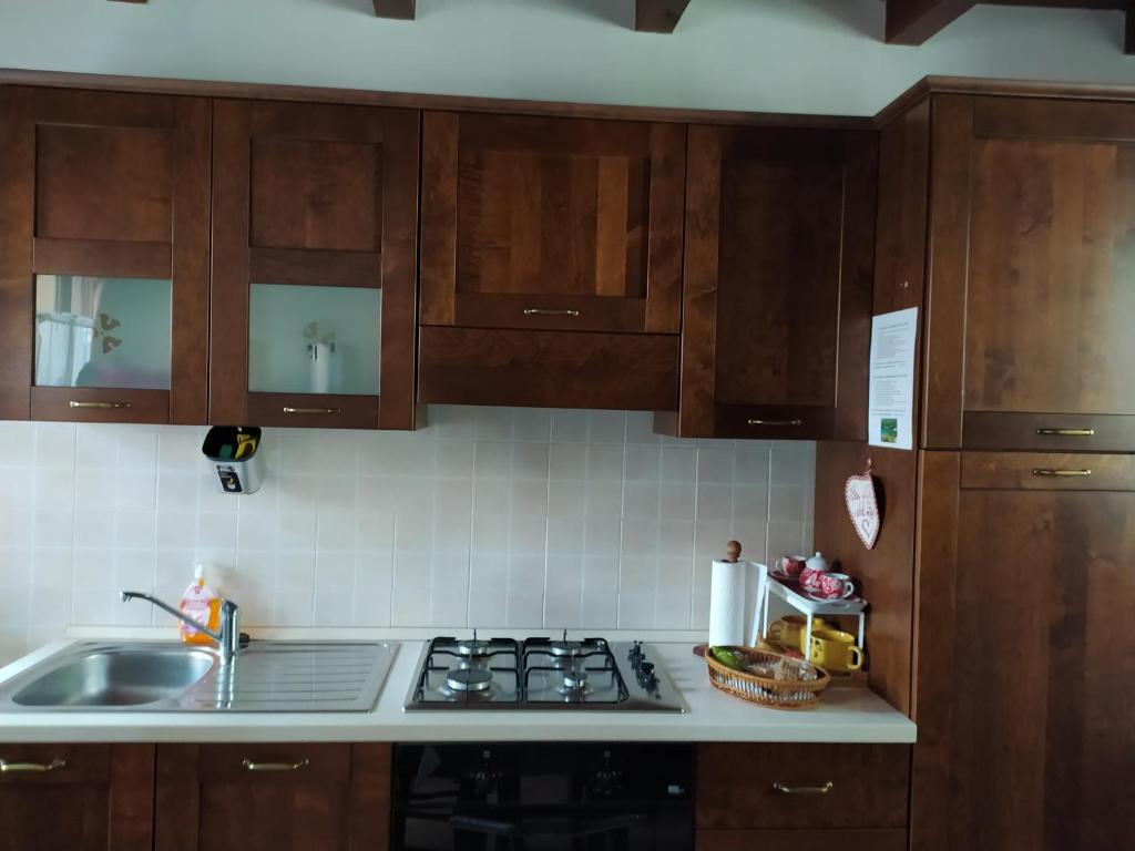 Kuchyň nebo kuchyňský kout v ubytování La corte del pane