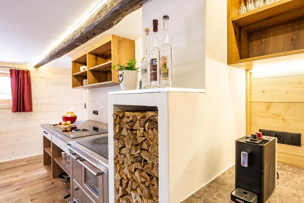 Kuchyň nebo kuchyňský kout v ubytování STAUDACH - Alpinresidenz Zillertal