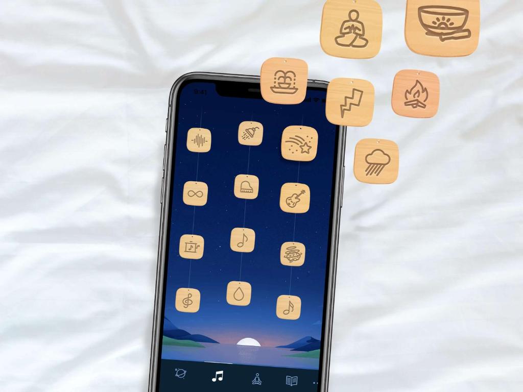 um iPhone deitado numa cama com ícones em Sleep Inn & Suites Redmond em Redmond