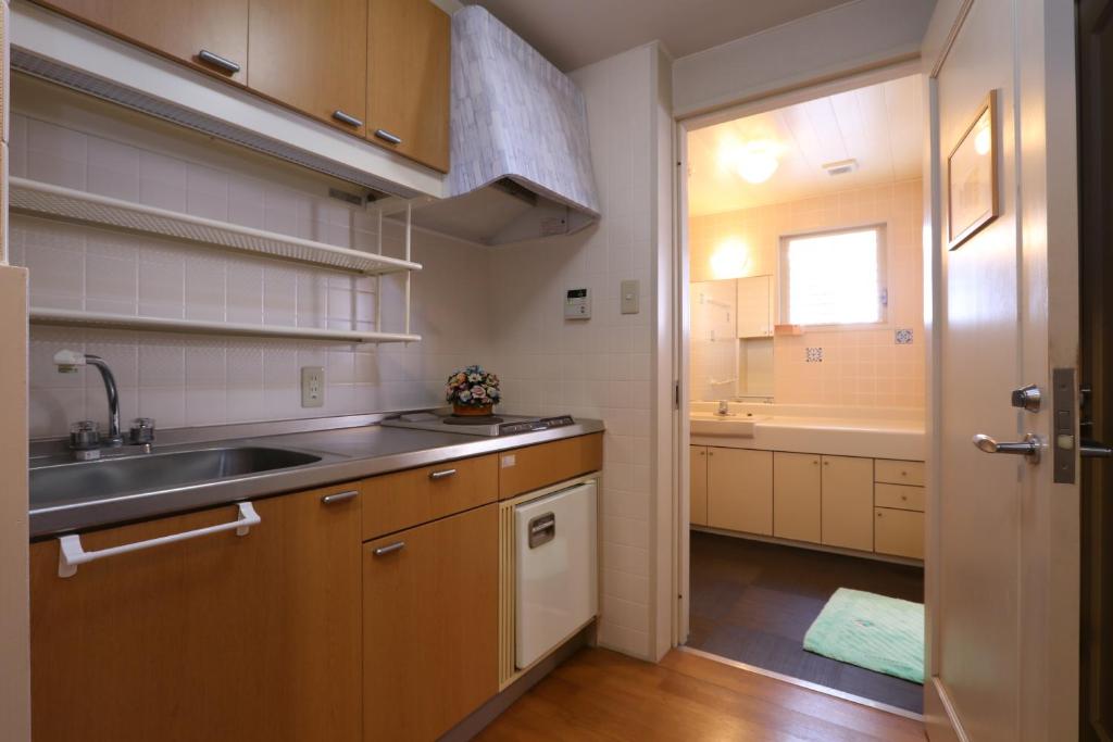 Kuchyň nebo kuchyňský kout v ubytování Shinnishiki Hotel