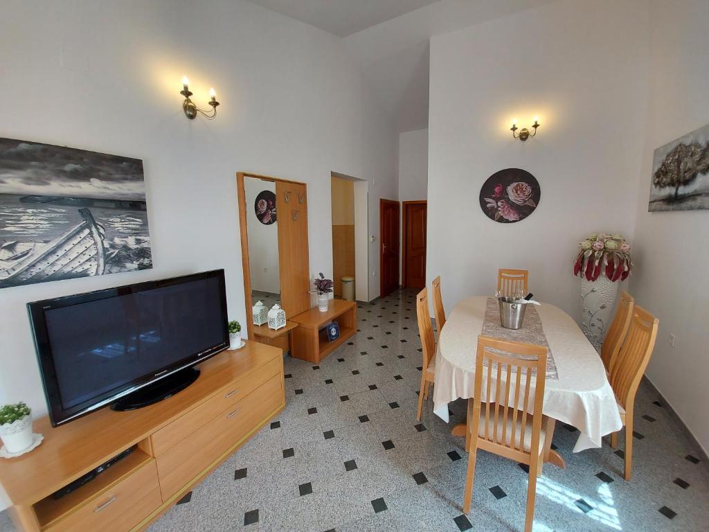 Televízia a/alebo spoločenská miestnosť v ubytovaní Apartments Palić