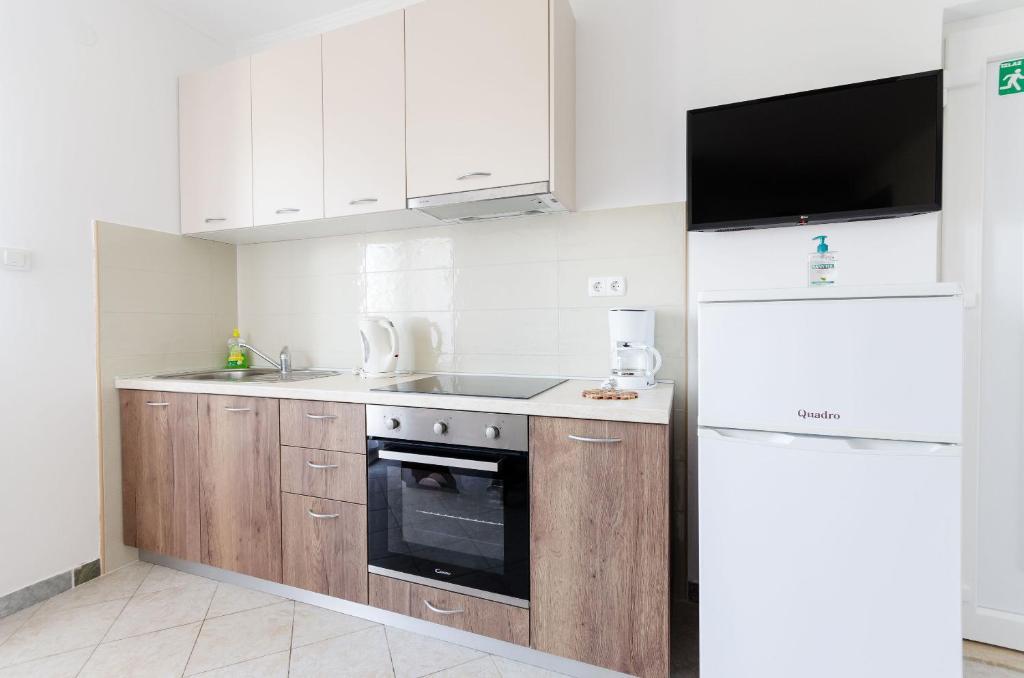 Kuchyň nebo kuchyňský kout v ubytování Apartments Danica
