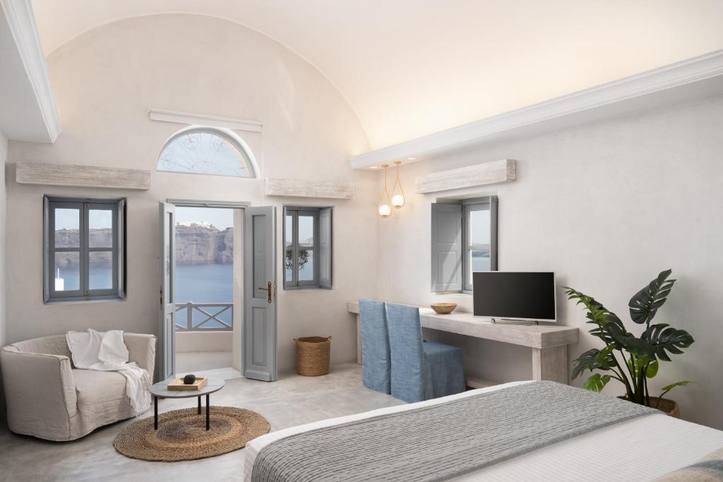 Istumisnurk majutusasutuses Bubble Suite Santorini