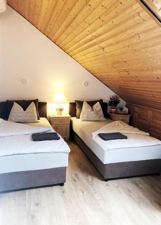 Postel nebo postele na pokoji v ubytování Balaton Apartman Paloznak