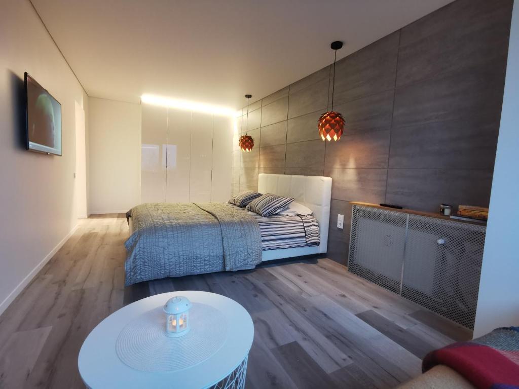 TV a/nebo společenská místnost v ubytování Buto nuoma Dariaus ir Girėno gatvėje