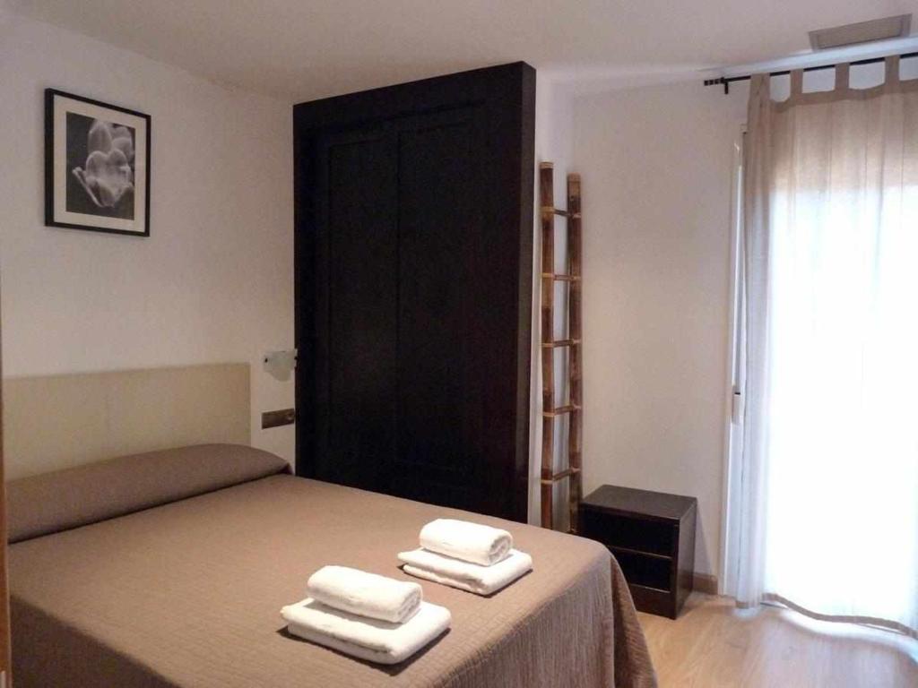 Cama o camas de una habitación en Apartamentos Puerta de Ordesa