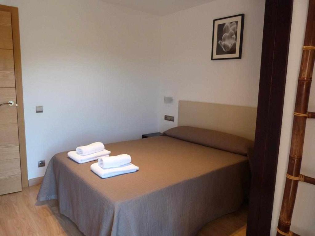Cama o camas de una habitación en Apartamentos Puerta de Ordesa