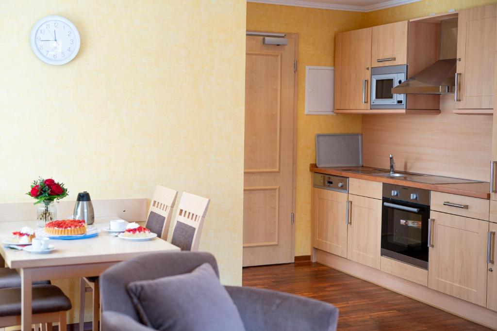 Kuchyň nebo kuchyňský kout v ubytování Landhaus Bergkrone