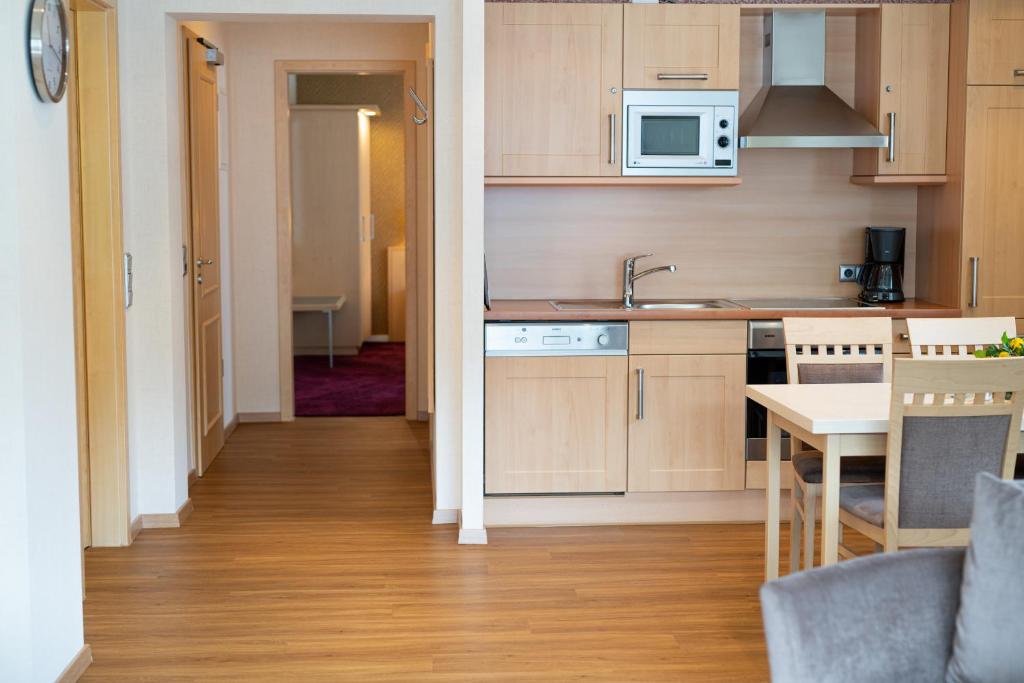 Kuchyň nebo kuchyňský kout v ubytování Landhaus Bergkrone