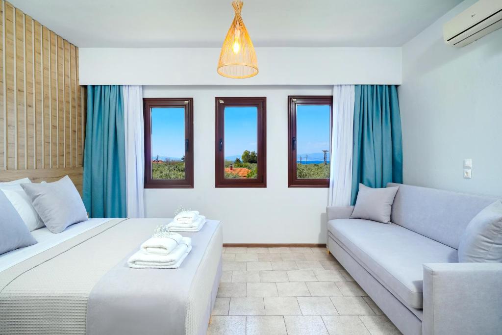 Posezení v ubytování Nefeli Fresh Hotel by Del Mare