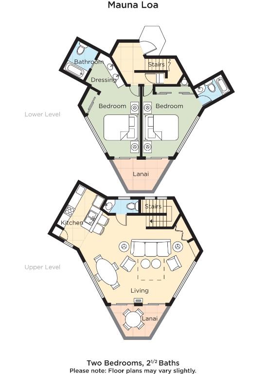 Půdorys ubytování Wyndham Mauna Loa Village
