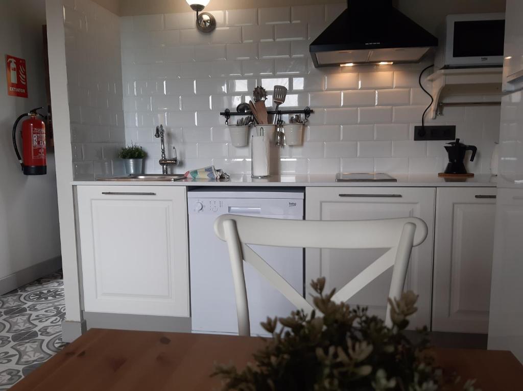 Kuchyň nebo kuchyňský kout v ubytování Apartamentos El Llanin