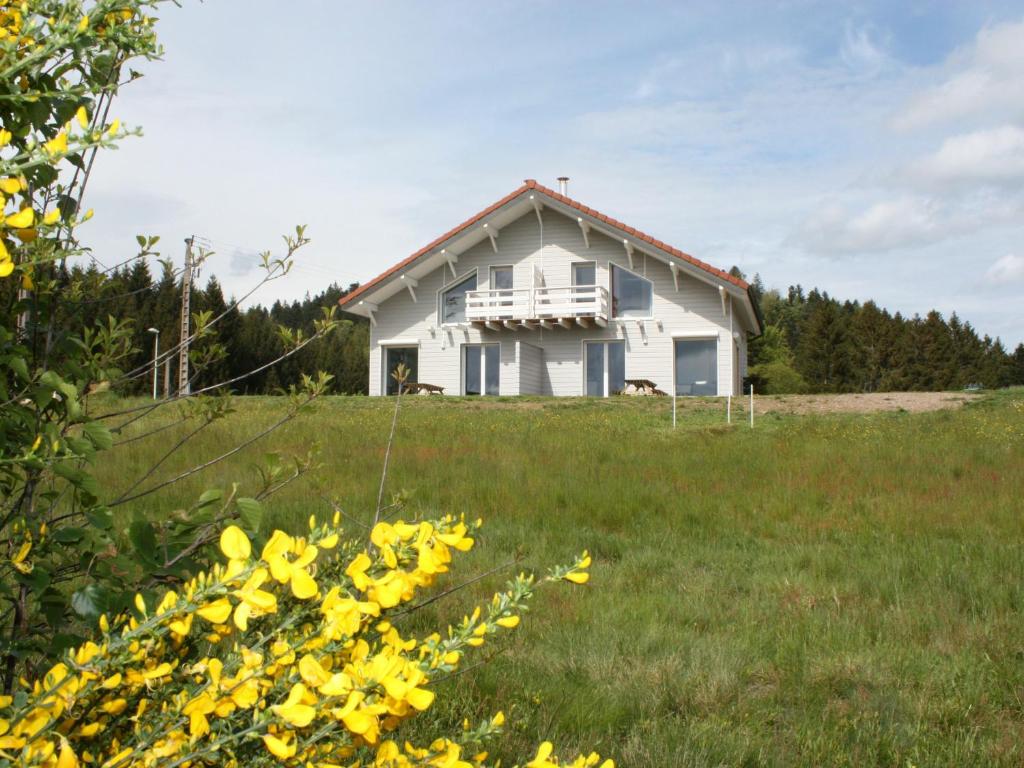 a white house in a field with yellow flowers at Gîte Le Tholy, 4 pièces, 6 personnes - FR-1-589-158 in Le Tholy
