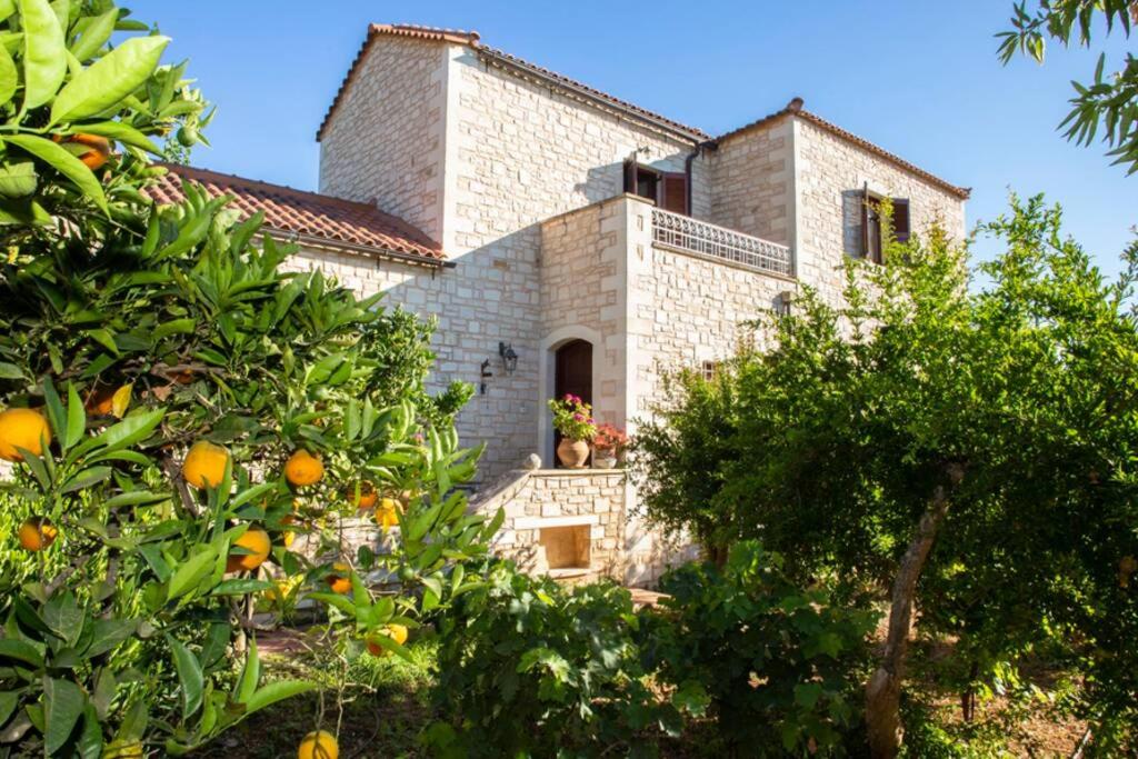 Zahrada ubytování Cretan Stone built Villa Agapi