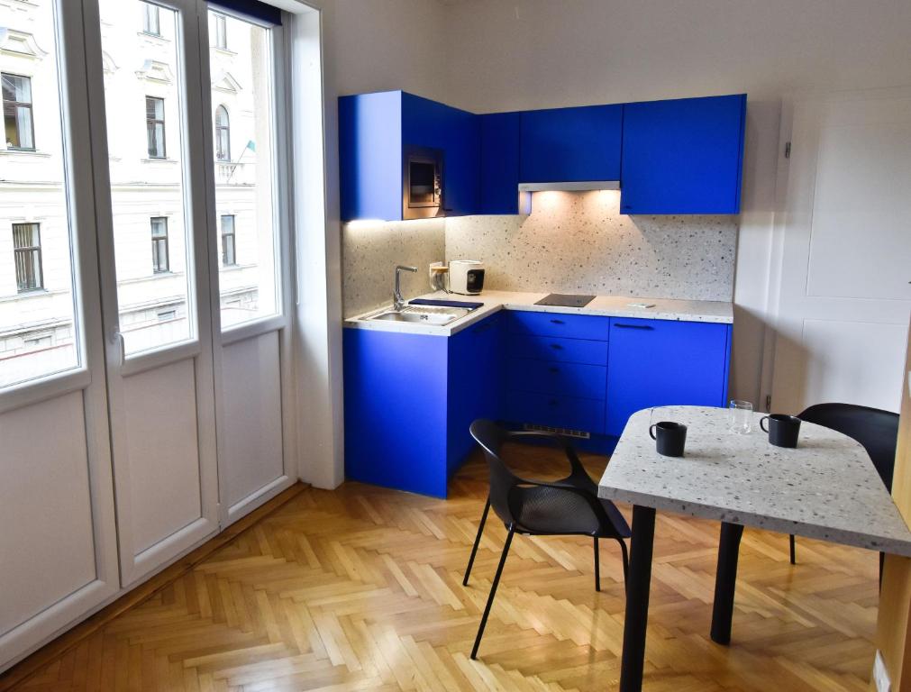 Kuchyň nebo kuchyňský kout v ubytování ZACHÁR APARTMAN