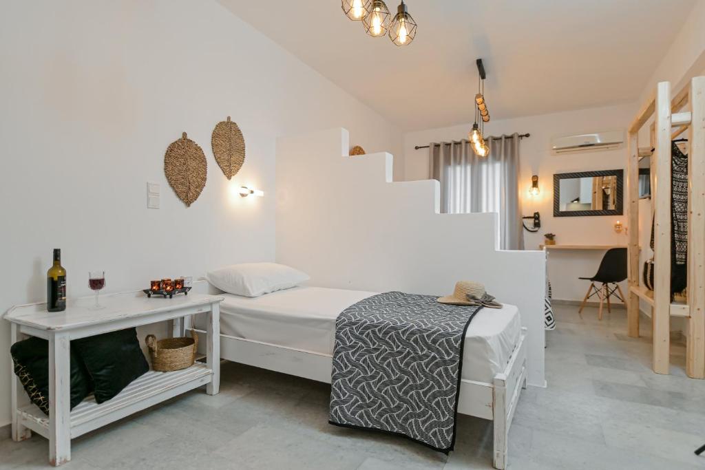 Postel nebo postele na pokoji v ubytování Casa Verde Di Naxos