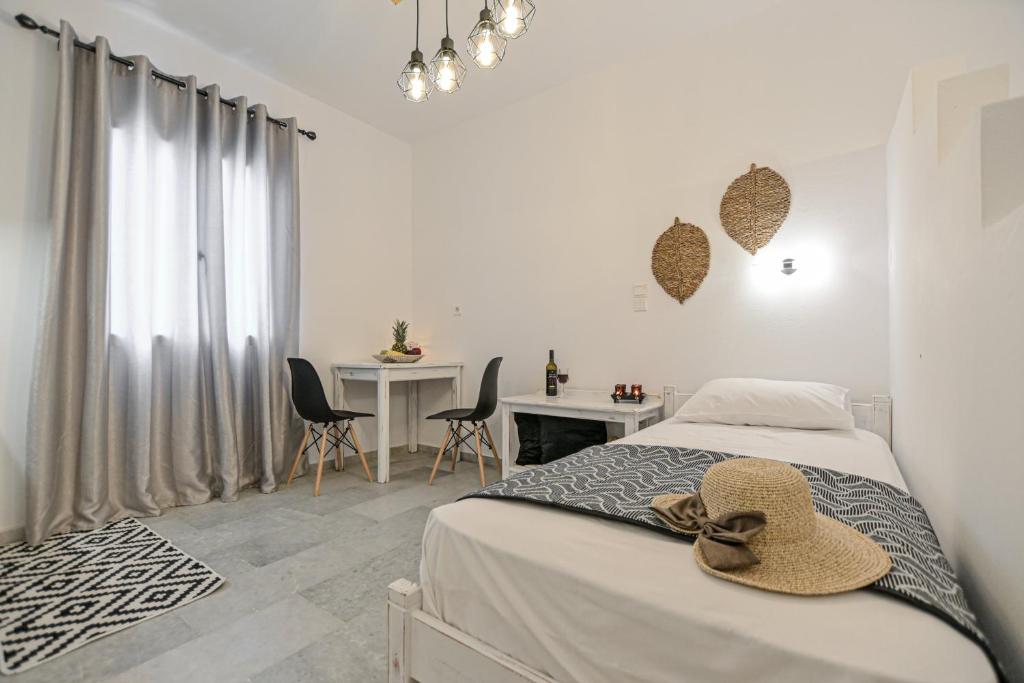 Postel nebo postele na pokoji v ubytování Casa Verde Di Naxos