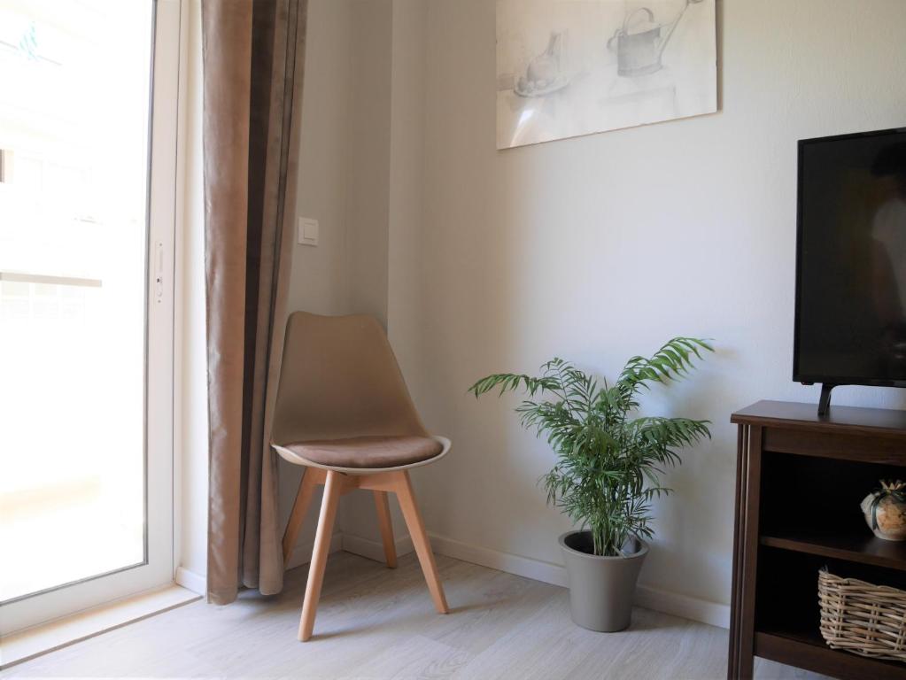 TV a/nebo společenská místnost v ubytování Porto Plaza City Center Apartment AC/Wifi