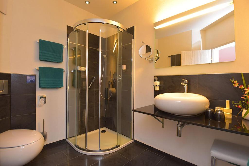 Koupelna v ubytování AltstadtHotel an der Werra