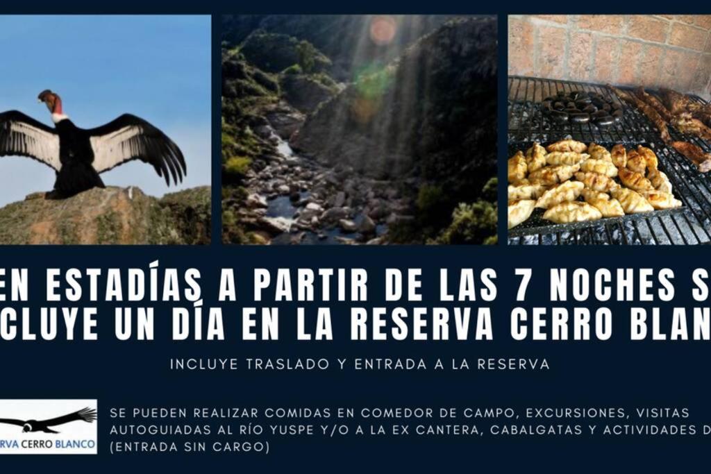 un flyer pour un pique-nique avec un oiseau sur un grill dans l'établissement Chalet interno con rooftop, à Villa Carlos Paz