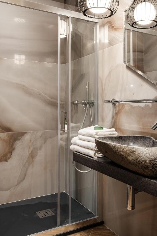 Koupelna v ubytování Hotel Pjazza Merkanti - Boutique Living