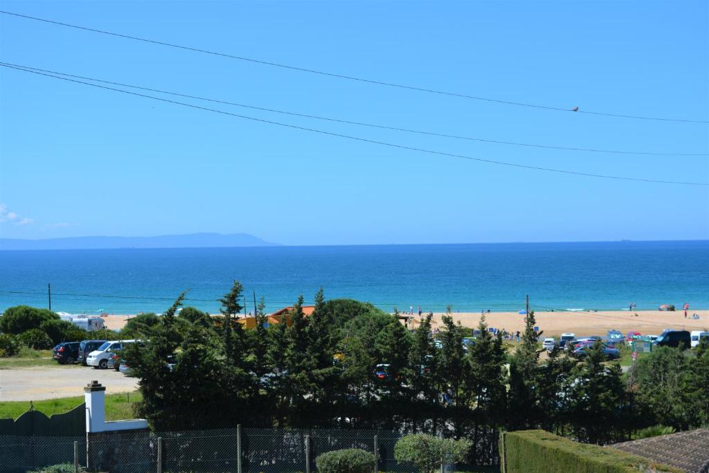 a view of a beach and the ocean at Casa Oliva Playa Bolonia in Tarifa