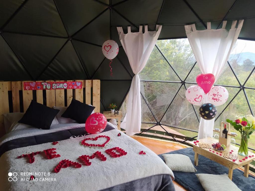 Voodi või voodid majutusasutuse Glamping El Refugio toas