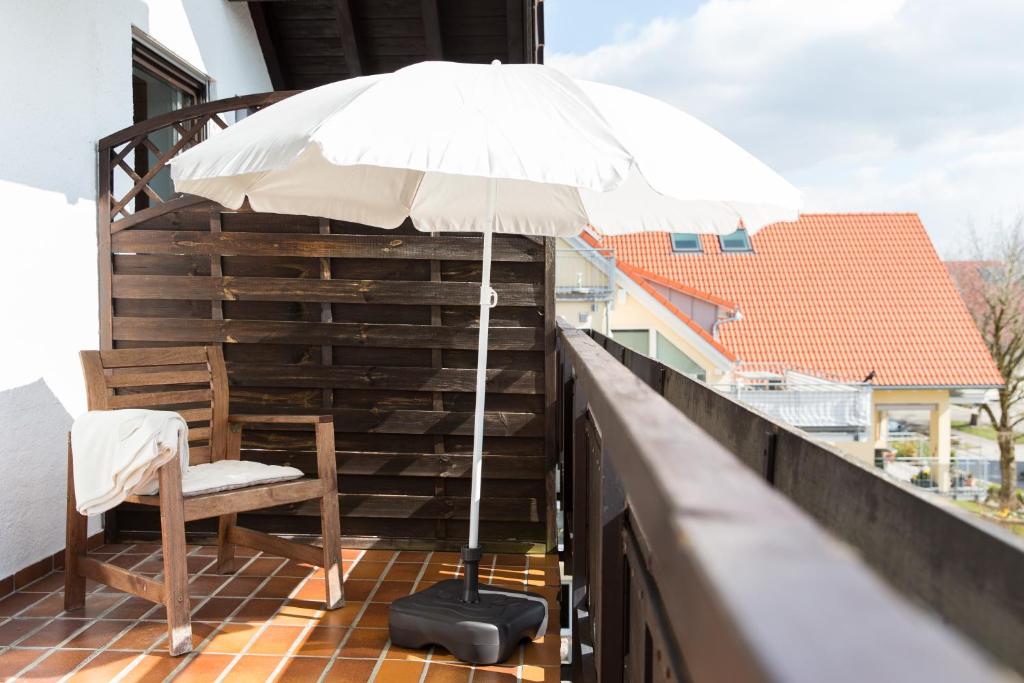 Balkón nebo terasa v ubytování Pension Auszeit