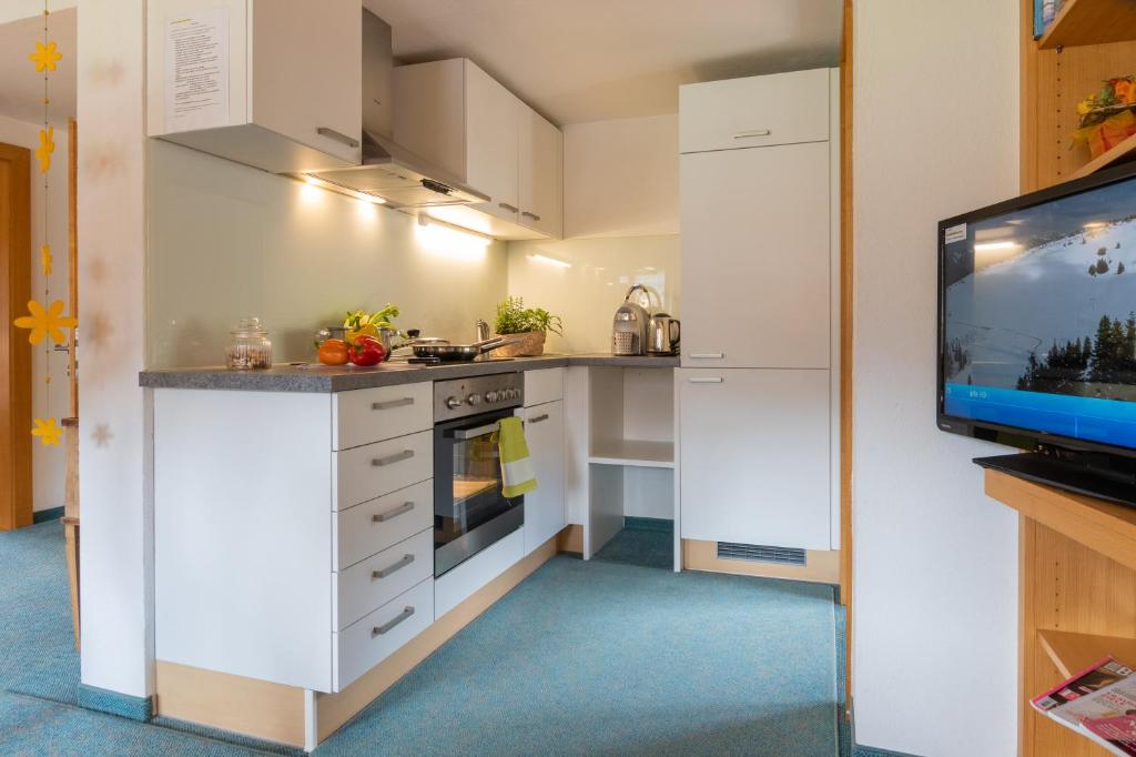 Kuchyň nebo kuchyňský kout v ubytování Gästehaus Graf
