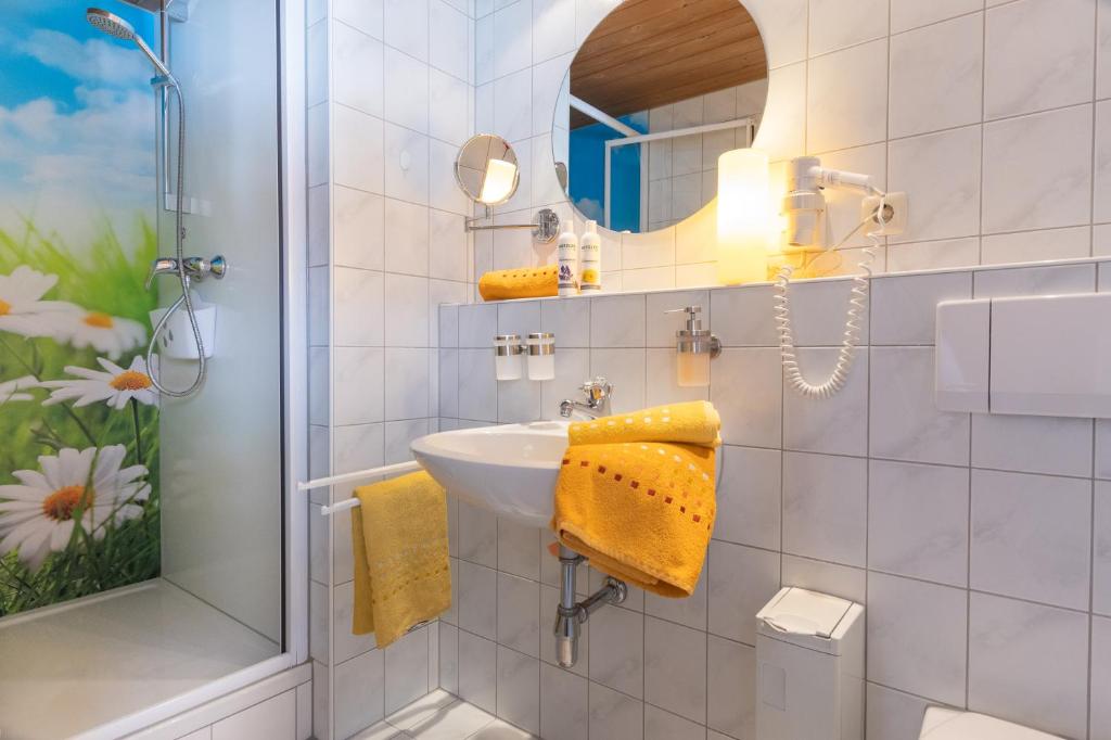 Koupelna v ubytování Gästehaus Graf