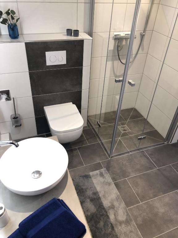 Koupelna v ubytování Stadtoase