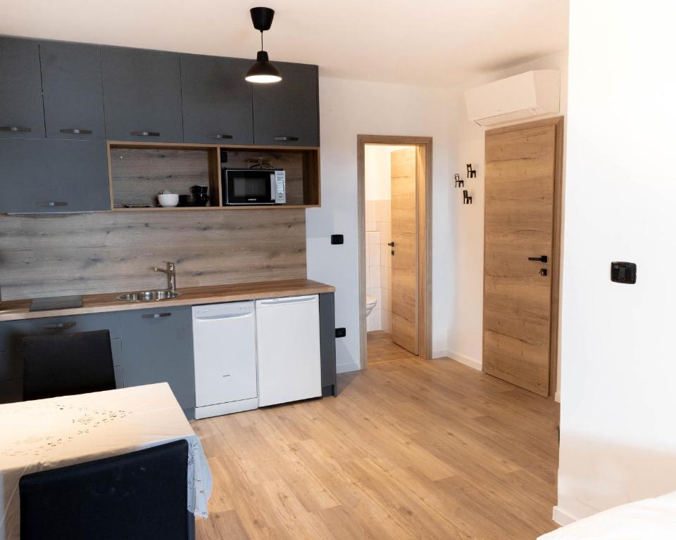 Kuchyň nebo kuchyňský kout v ubytování Apartment Rustica