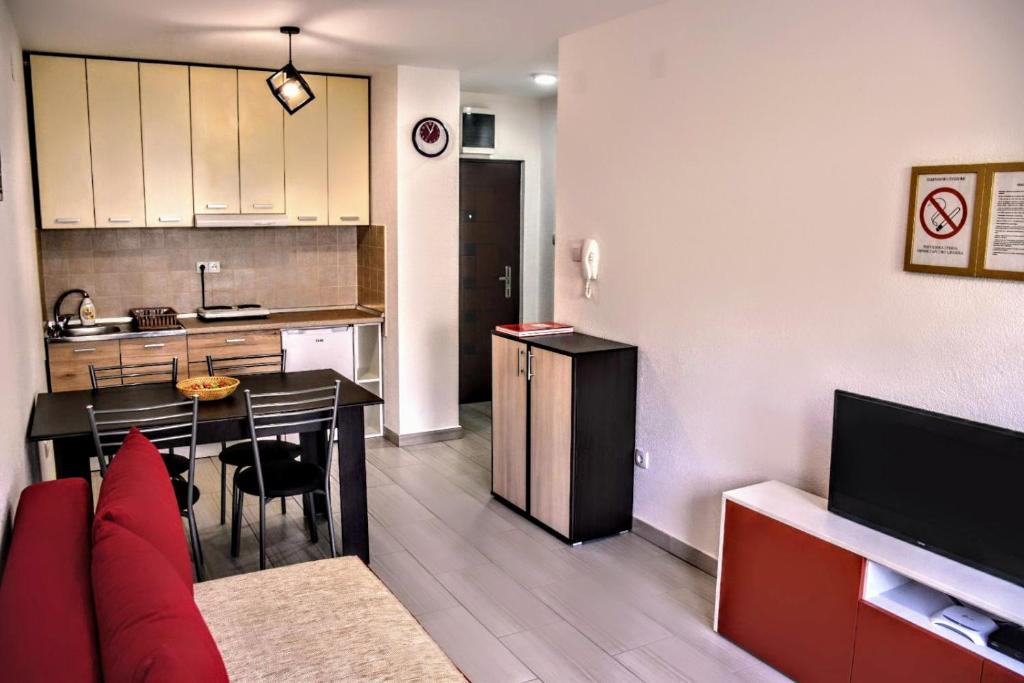Kuchyň nebo kuchyňský kout v ubytování Apartman Ljutovac